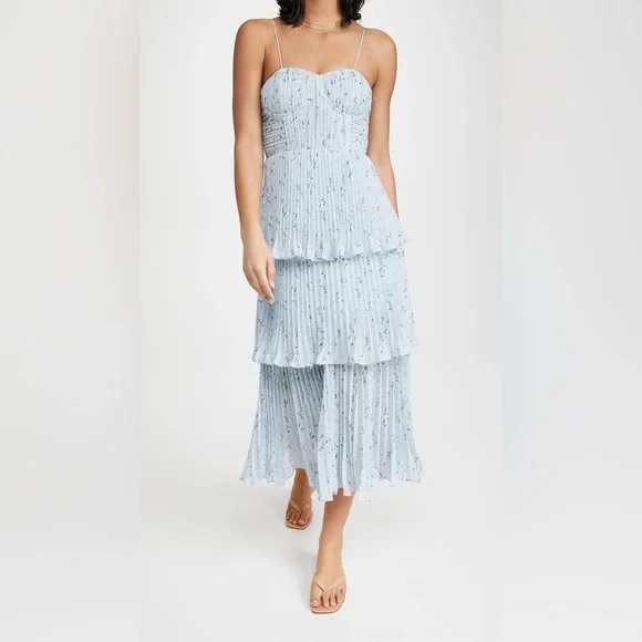 Self-Portrait Dresses Metallic Floral Dress By Self Portrait